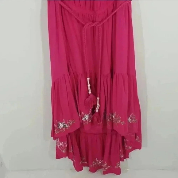 {Venus} Hot Pink Embroidered High-Low Dress Size 12 - Picture 7 of 10